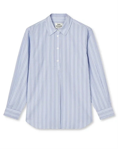 Mads Nørgaard - Mia Shelby Skjorte - Pinstripe/Provence 